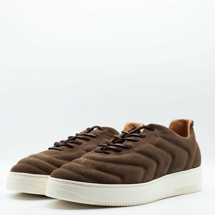 Spatarella Sneakers Da Uomo Bomber In Camoscio Marrone