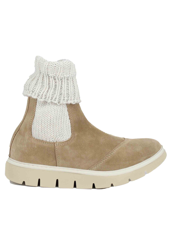 Spatarella Sneakers Donna A Stivaletto In Camoscio Beige