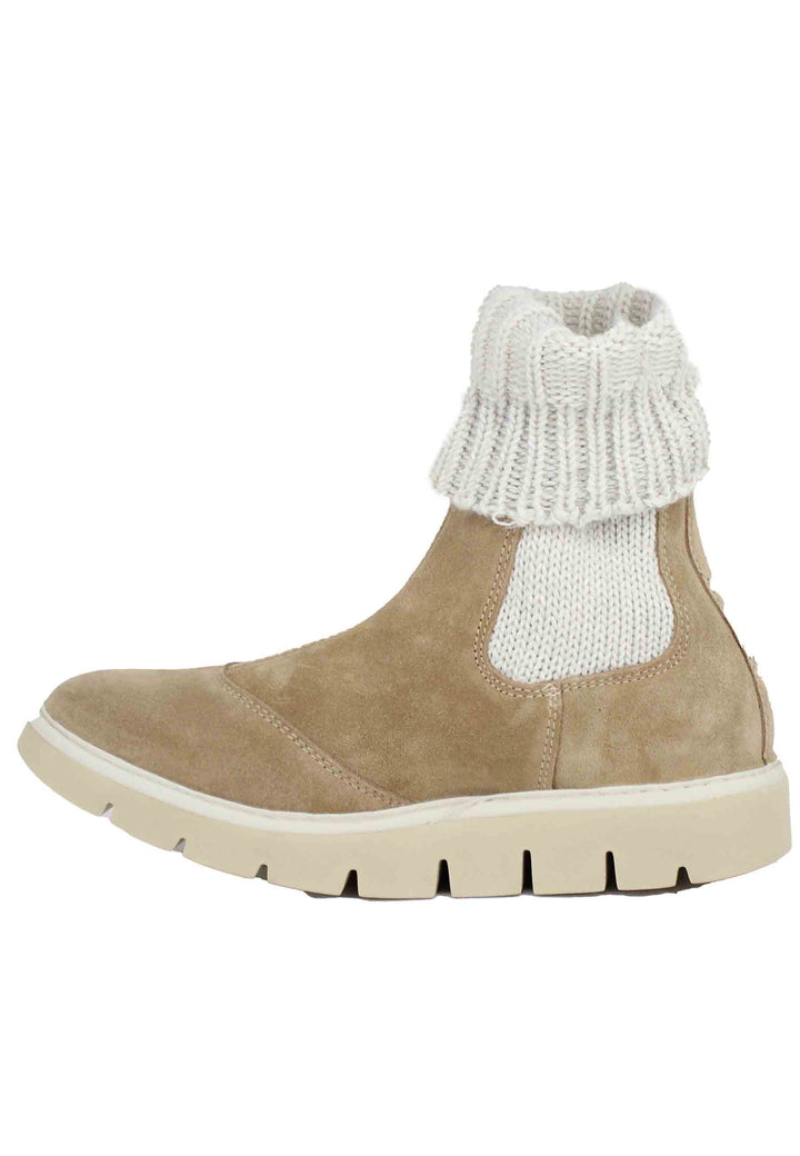 Spatarella Sneakers Donna A Stivaletto In Camoscio Beige