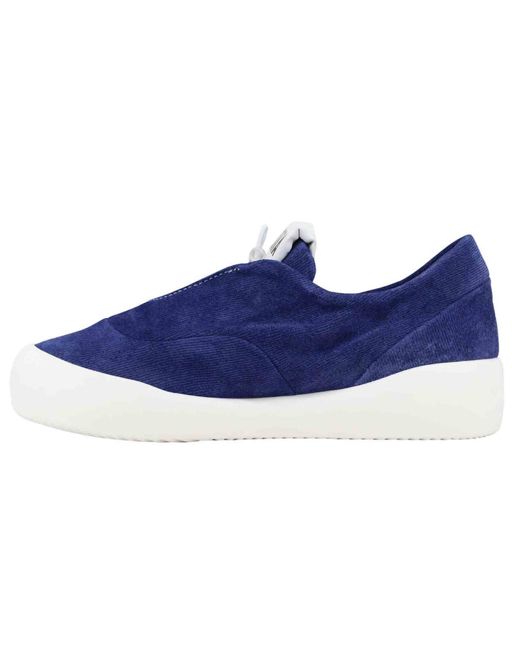 Spatarella Sneakers Donna In Camoscio Blu Con Suola In Gomma Leggera