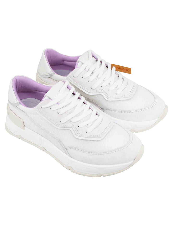Spatarella Sneakers Donna In Pelle E Tessuto Bianco