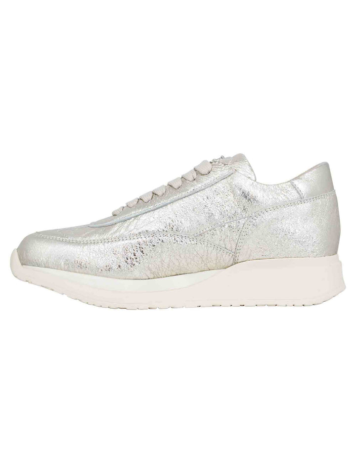 Spatarella Sneakers Donna In Pelle Laminata Platino
