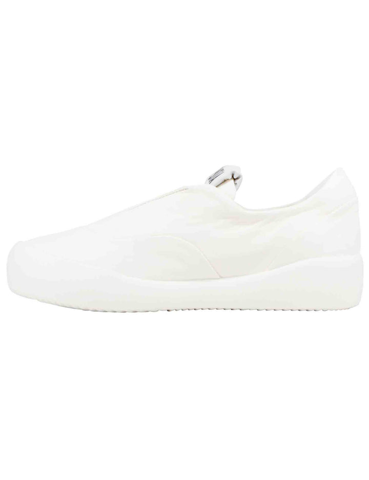 Spatarella Sneakers Donna In Pelle Off White Con Suola In Gomma Leggera