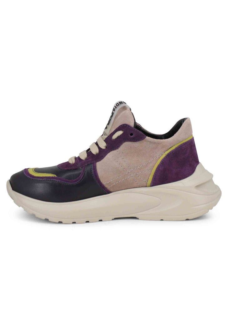 Spatarella Sneakers Donna In Pelle Viola Con Suola In Gomma