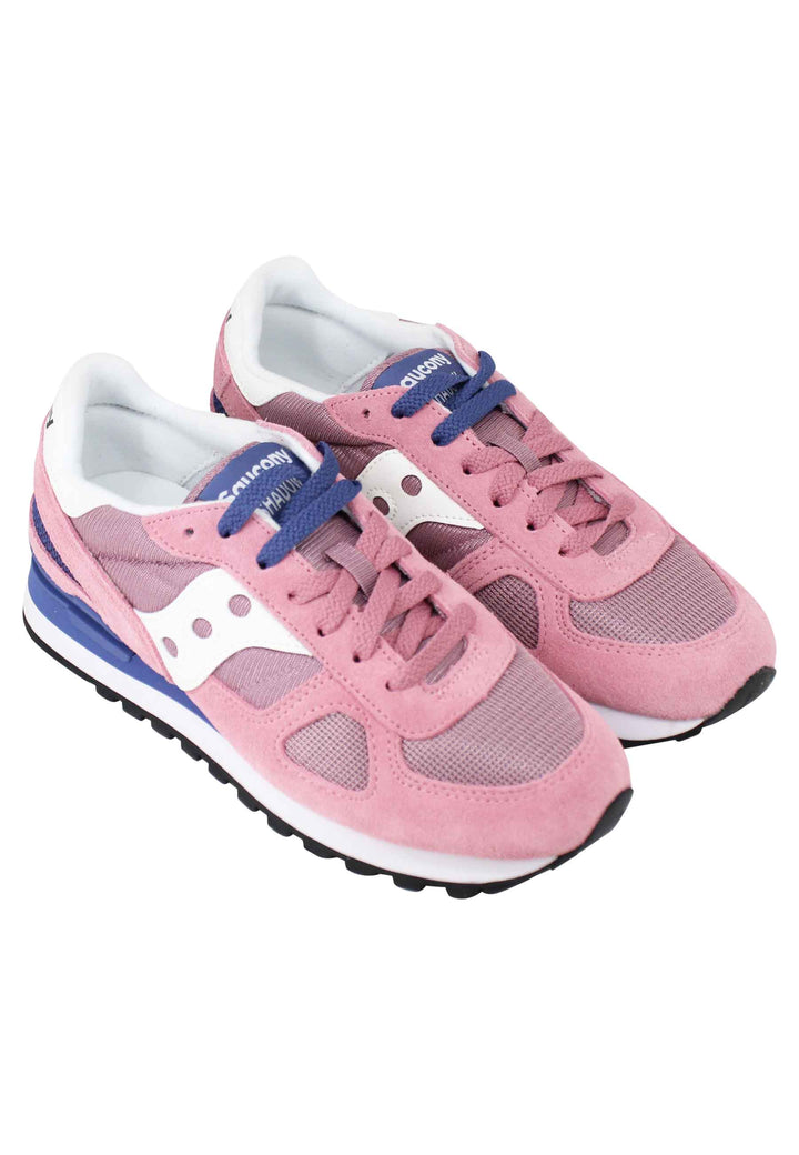 Spatarella Sneakers Donna Shadow In Camoscio Rosa Con Logo Bianco