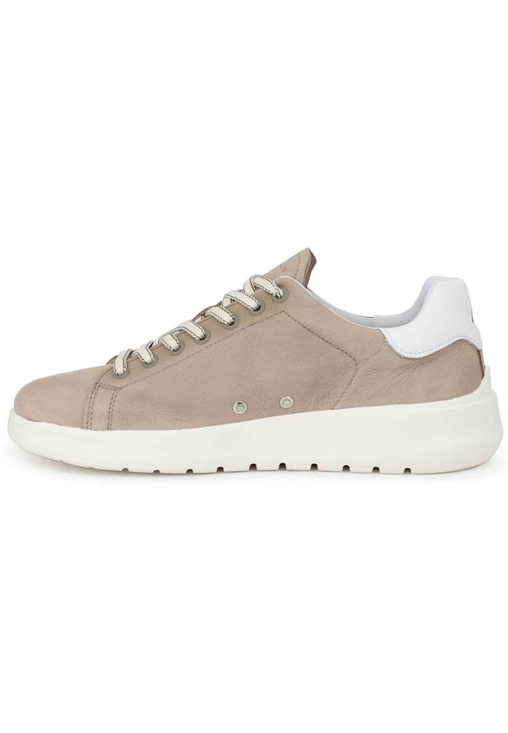 Spatarella Sneakers Uomo Hover In Nabuk Sabbia Con Suola Alta In Gomma