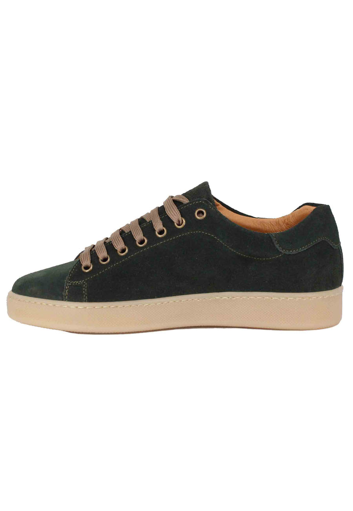 Spatarella Sneakers Uomo In Camoscio Verde Con Fondo In Gomma