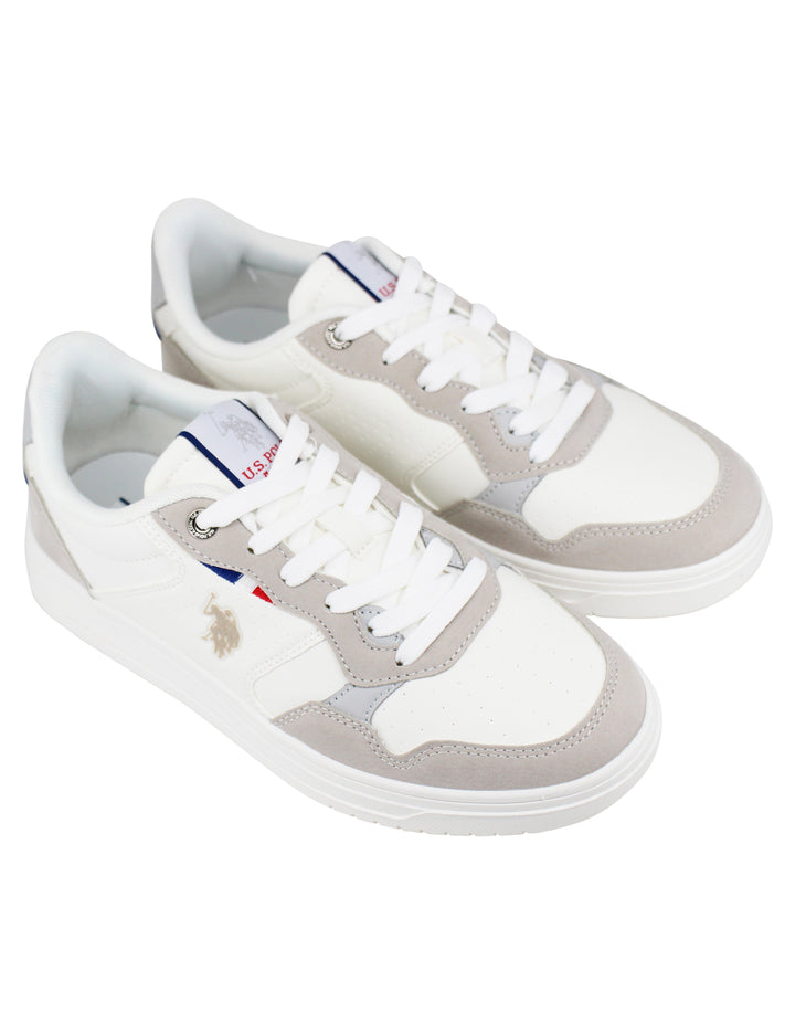 Spatarella Sneakers Uomo In Eco Pelle Vintage Bianco E Beige