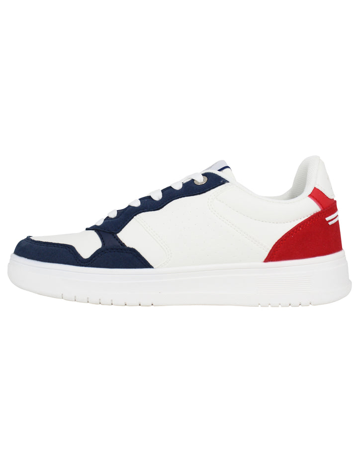 Spatarella Sneakers Uomo In Eco Pelle Vintage Bianco E Blu