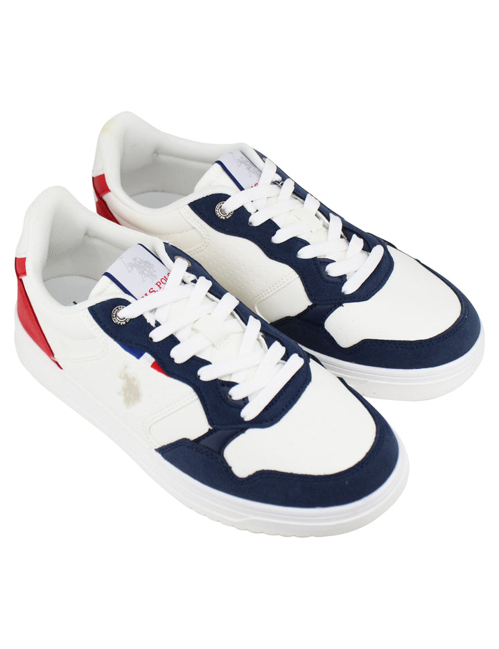 Spatarella Sneakers Uomo In Eco Pelle Vintage Bianco E Blu