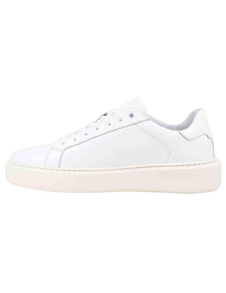 Spatarella Sneakers Uomo In Pelle Bianca Con Suola Alta Ulta Light