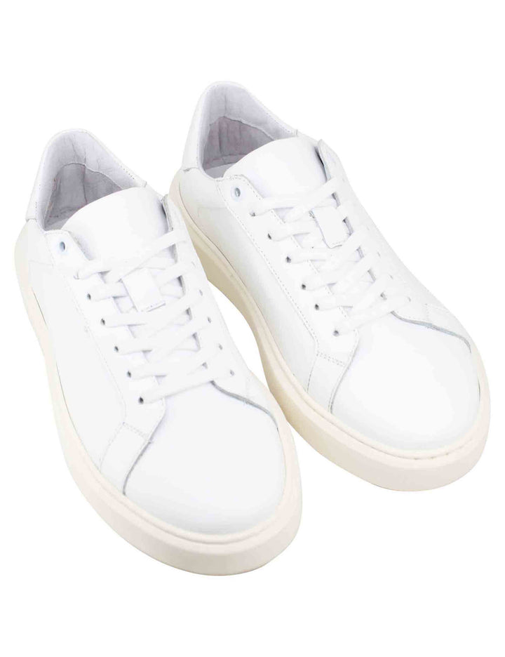 Spatarella Sneakers Uomo In Pelle Bianca Con Suola Alta Ulta Light