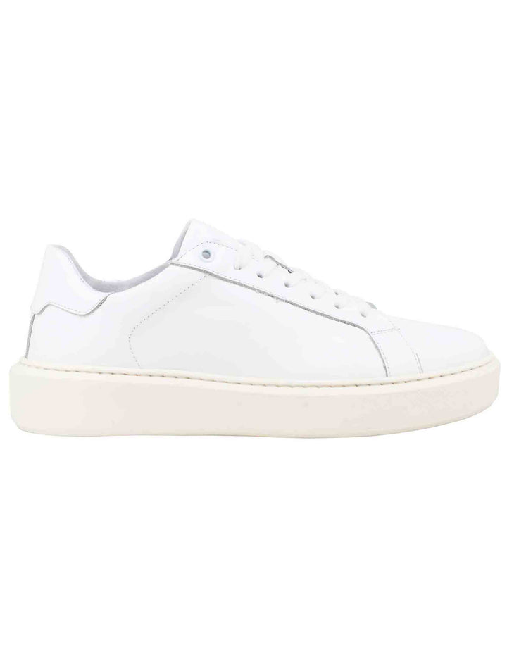 Spatarella Sneakers uomo in pelle bianca con suola alta ulta light