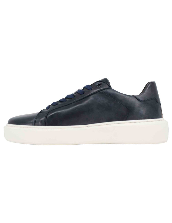 Spatarella Sneakers Uomo In Pelle Blu Con Suola Alta Ulta Light