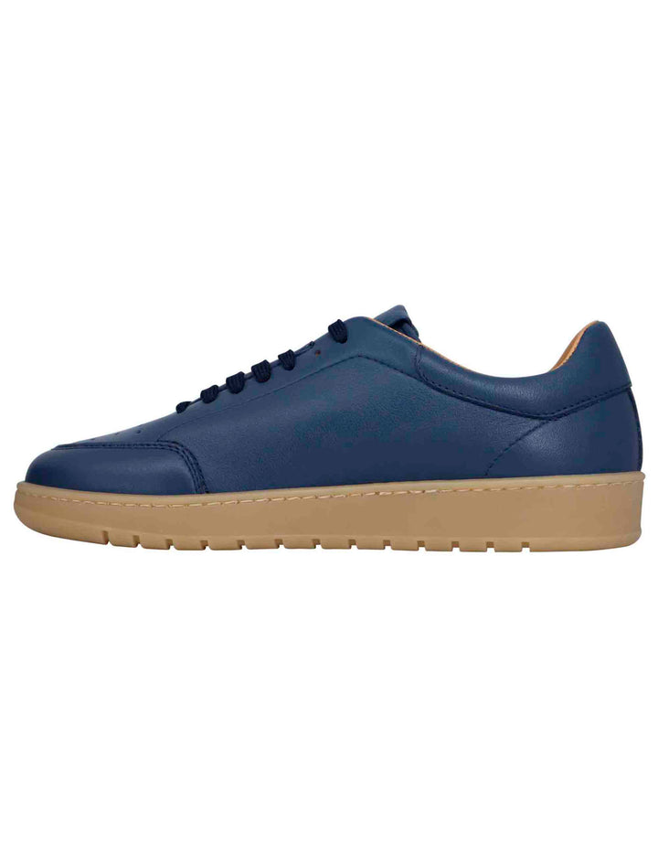 Spatarella Sneakers Uomo In Pelle Celeste Con Suola In Gomma Ambra