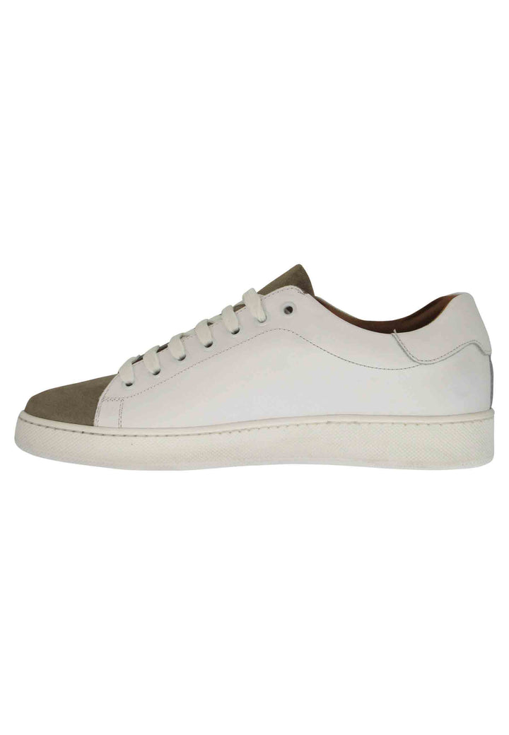 Spatarella Sneakers Uomo In Pelle Off White Con Fondo In Gomma