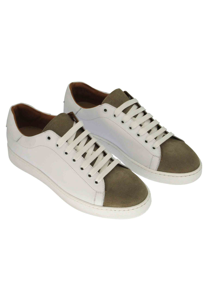 Spatarella Sneakers Uomo In Pelle Off White Con Fondo In Gomma