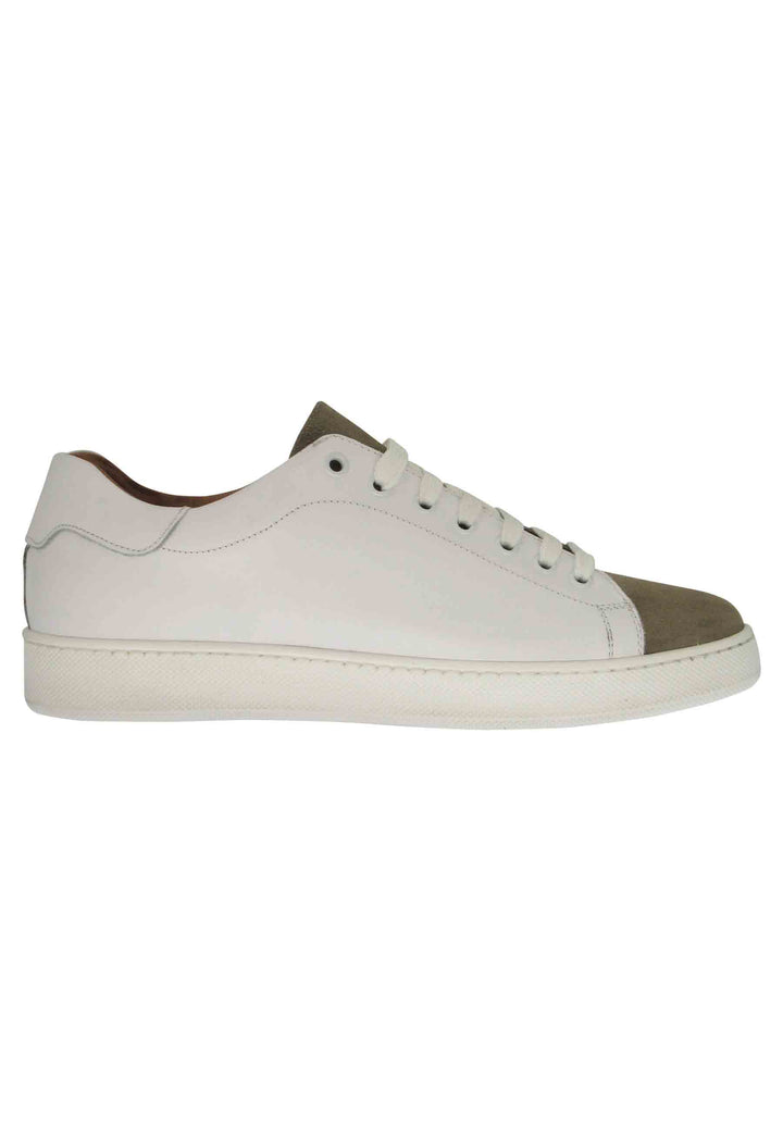 Spatarella Sneakers uomo in pelle off white con fondo in gomma