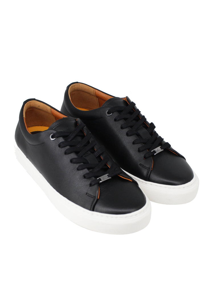 Spatarella Sneakers Uomo Martin In Pelle Nera Con Suola In Gomma