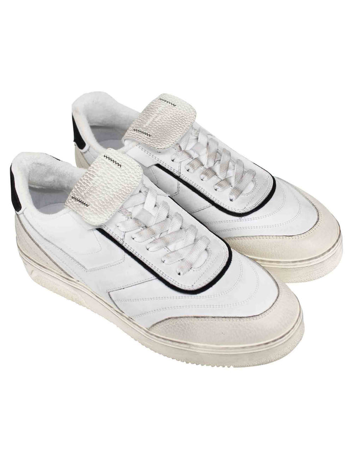 Spatarella Sneakers Uomo Pdo In Pelle Bianca Vintage