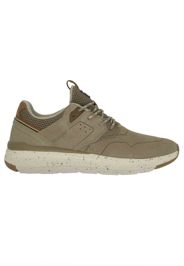 Spatarella Sneakers Uomo Pioneer Suede In Pelle Sabbia Con Suola Ultra Light E Memory Foam