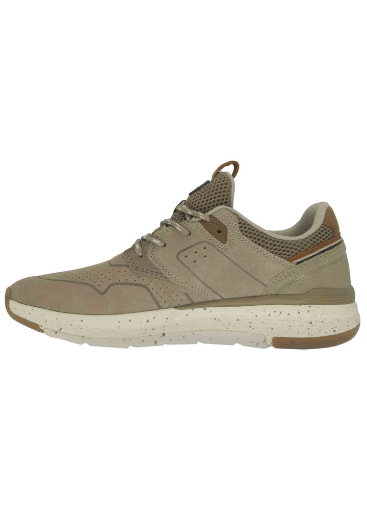Spatarella Sneakers Uomo Pioneer Suede In Pelle Sabbia Con Suola Ultra Light E Memory Foam