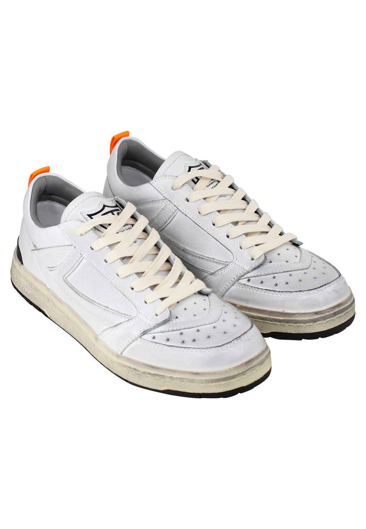 Spatarella Sneakers Uomo Starlight Shield In Pelle Bianca Vintage