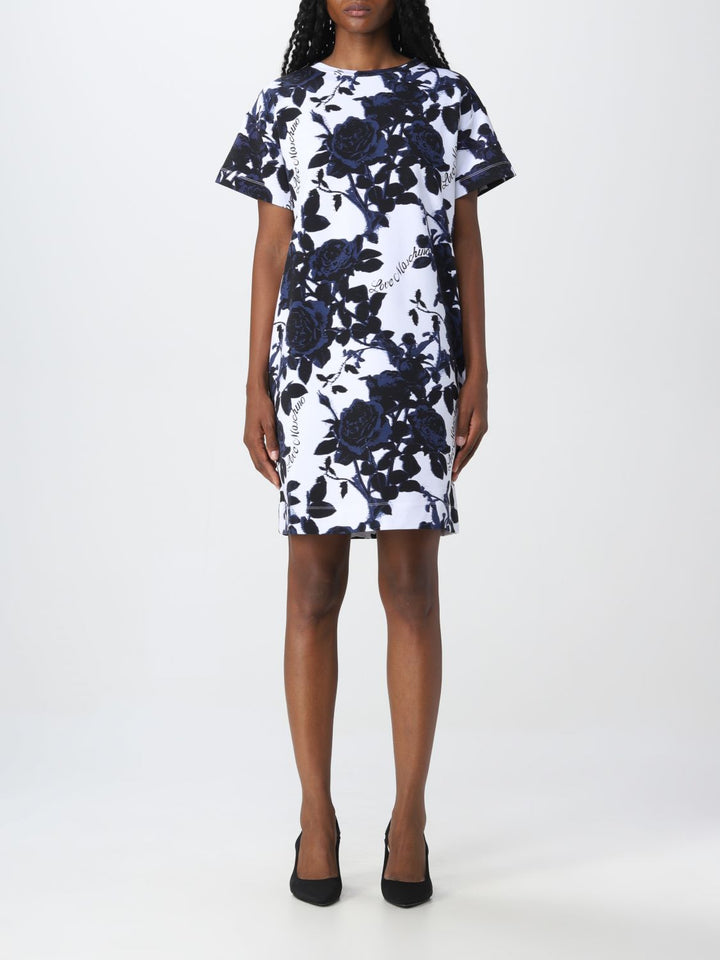 Spatarella Abiti donna in cotone bianco e blu