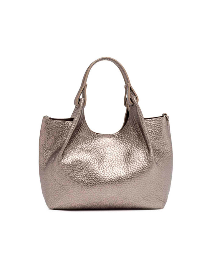 Spatarella Borsa Donna Mini Dua In Pelle Argento