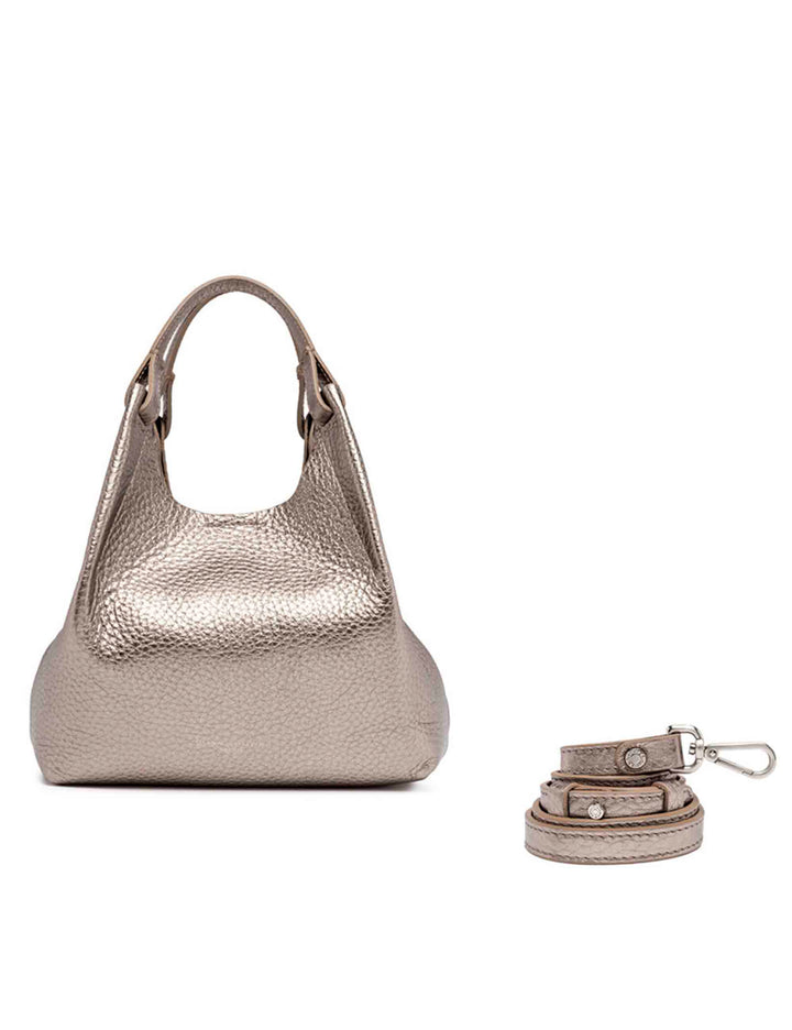 Spatarella Borsa donna mini Dua in pelle argento