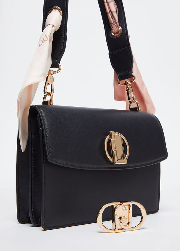 Spatarella Borse donna a tracolla in ecopelle nera