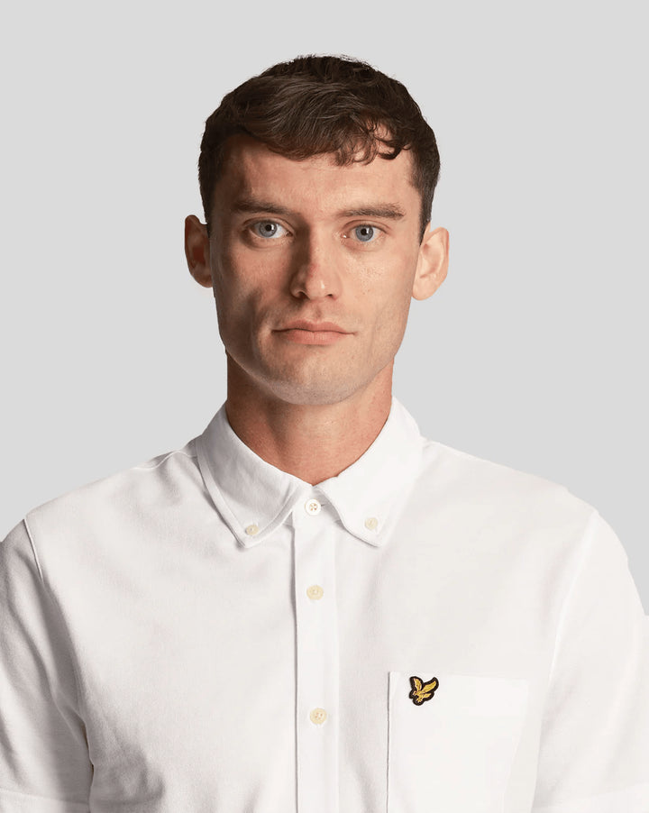 Spatarella Camicie uomo in tessuto piquet bianco