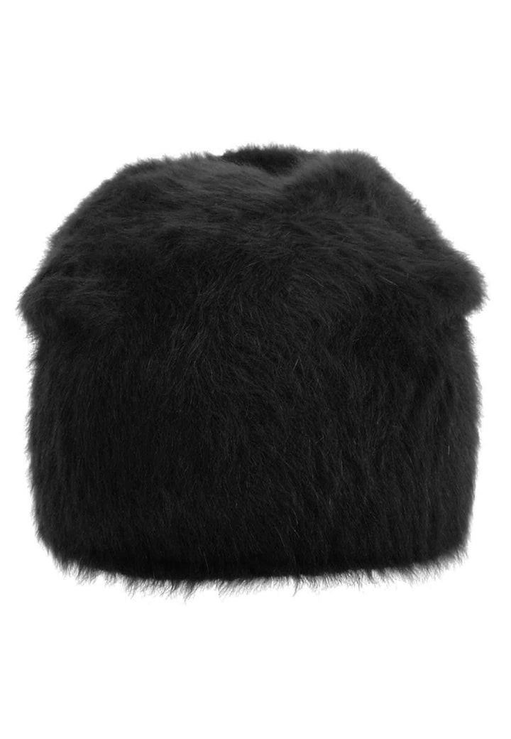 Spatarella Copricapo In Lana D'angora Nero