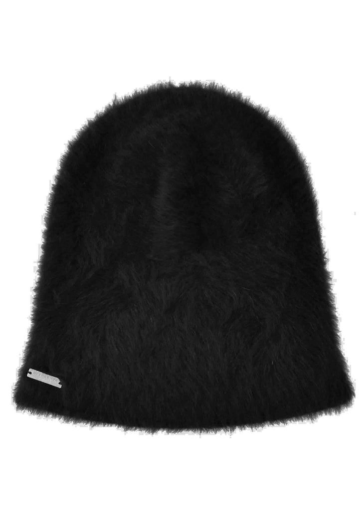 Spatarella Copricapo In Lana D'angora Nero