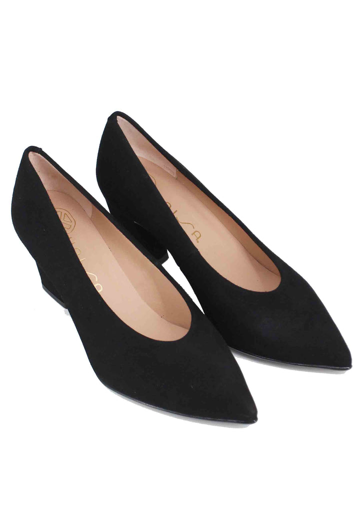 Spatarella Decollete Donna In Camoscio Nero