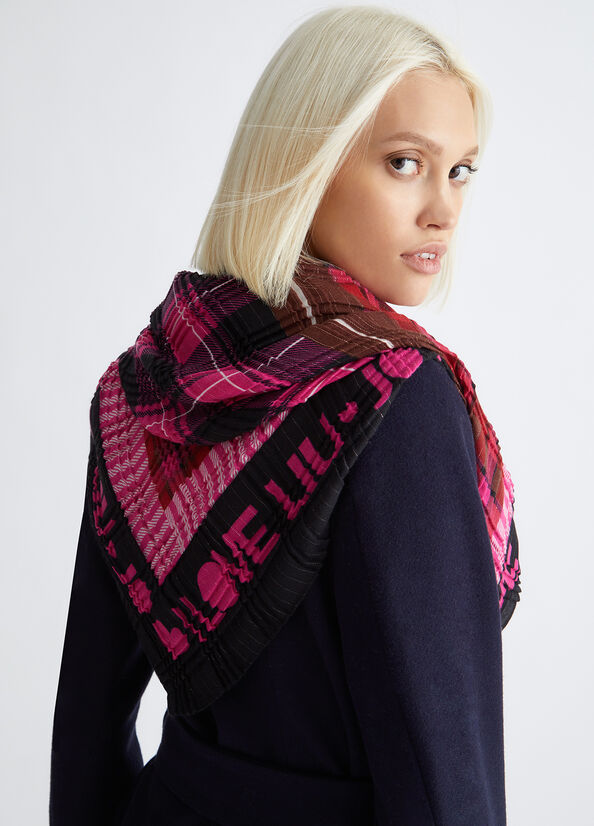 Spatarella Foulard donna in plissé fucsia