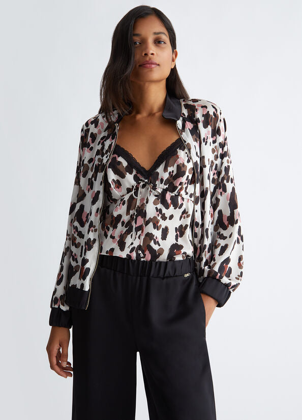 Spatarella Giacche donna in raso animalier