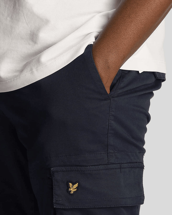 Spatarella Pantaloni cargo uomo in cotone blu navy