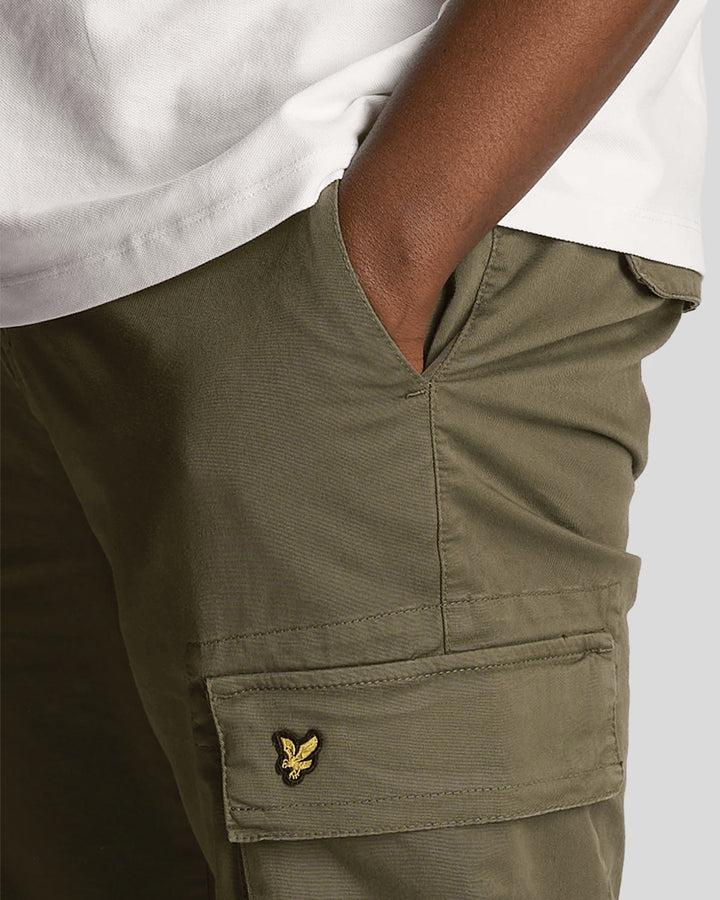 Spatarella Pantaloni cargo uomo in cotone verde