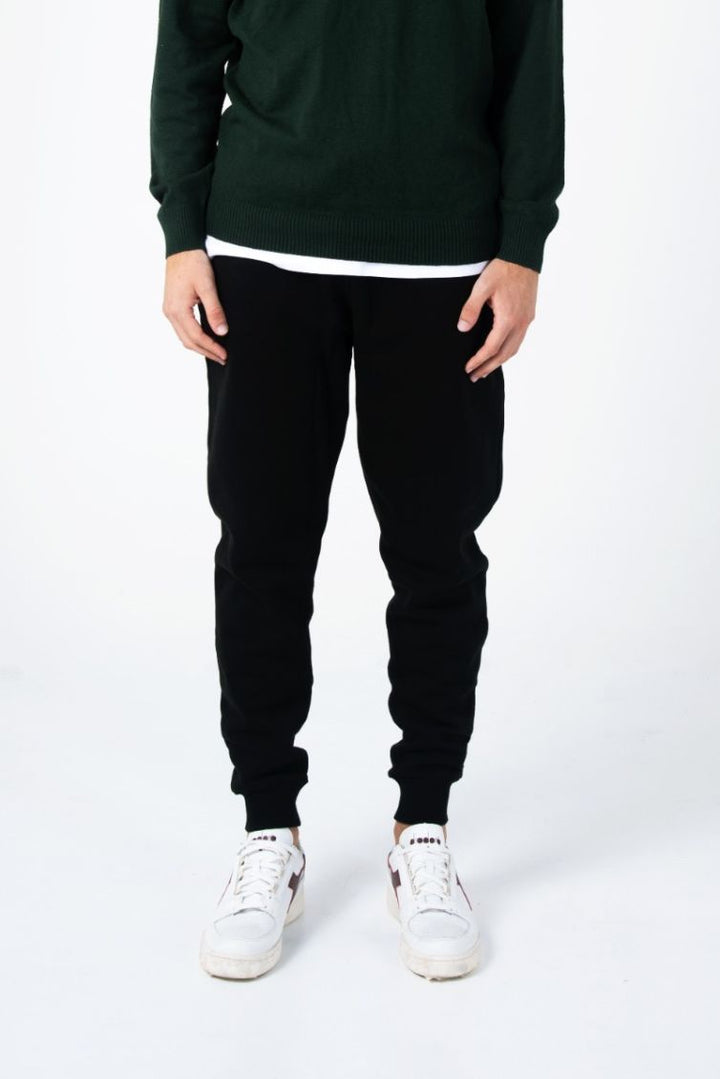 Spatarella Pantaloni tuta uomo in cotone nero