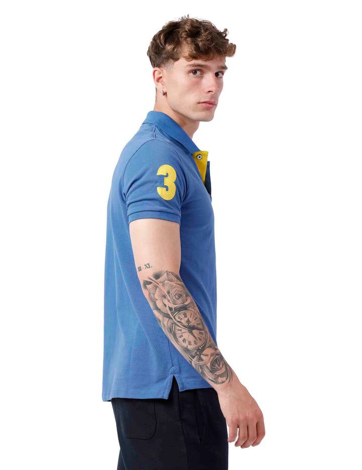 Spatarella Polo uomo in cotone celeste