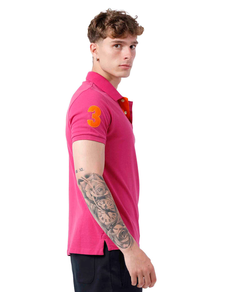 Spatarella Polo uomo in cotone fuxia