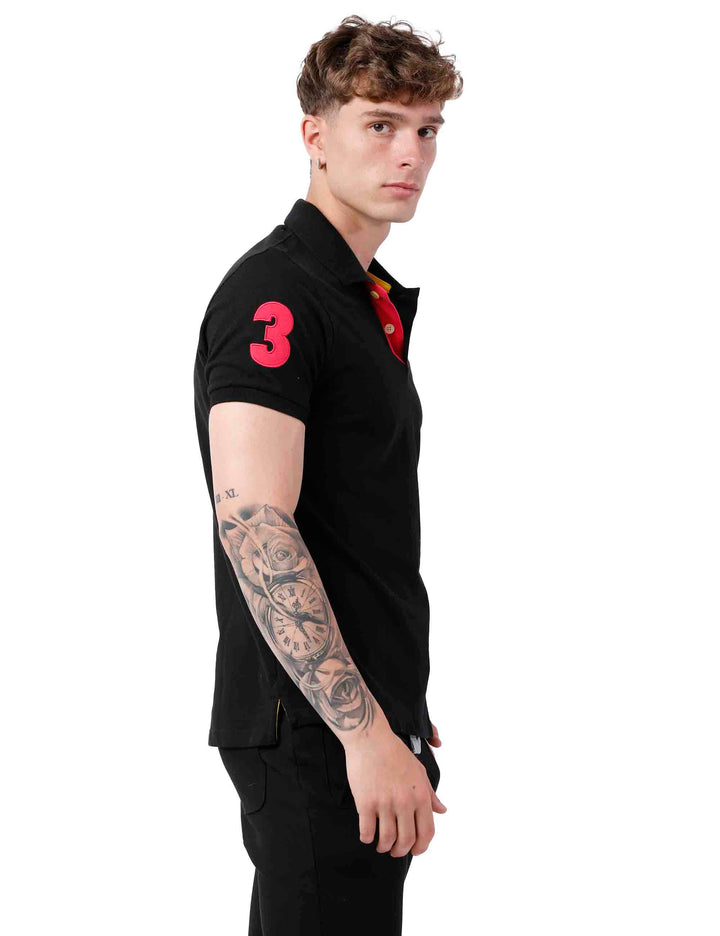 Spatarella Polo uomo in cotone nero