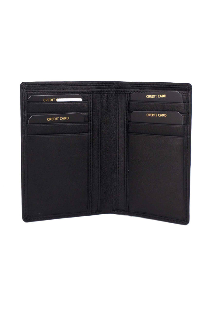 Spatarella Portafogli Verticale Uomo In Pelle Nera