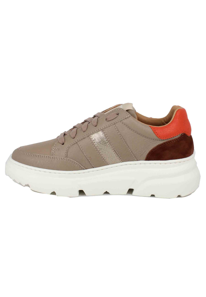 Spatarella Sneakers Da Donna In Pelle Taupe