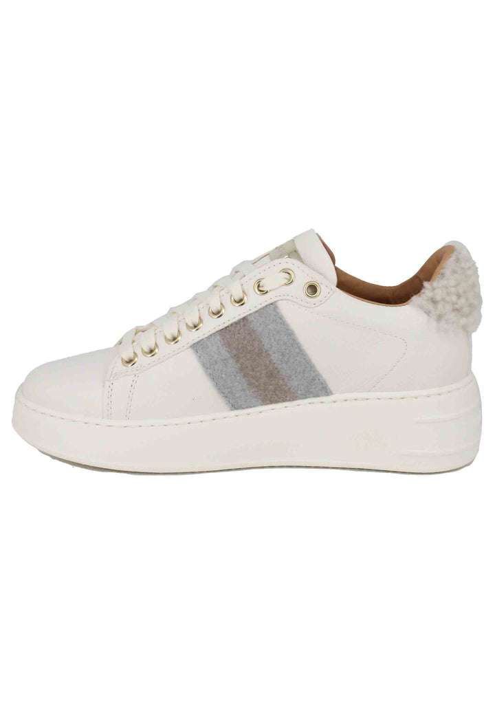 Spatarella Sneakers Donna In Pelle Bianca