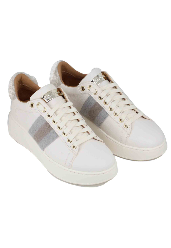 Spatarella Sneakers Donna In Pelle Bianca