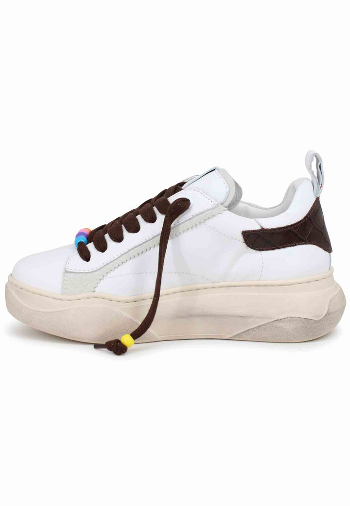 Spatarella Sneakers Donna In Pelle Bianca