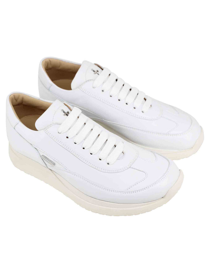 Spatarella Sneakers Donna In Pelle Laminata Bianca