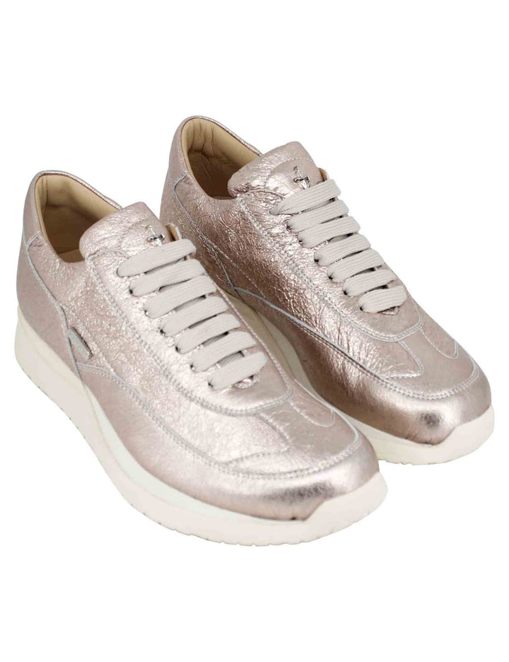 Spatarella Sneakers Donna In Pelle Laminata Rosa